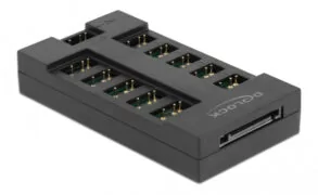 DELOCK RGB hub 64128 για ARGB LEDs, 10 θύρες, μαύρο 1