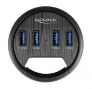 DELOCK USB hub 64153, 4x θυρών, 5Gbps, Φ60mm, USB σύνδεση, μαύρο 9 DELOCK USB hub 64153, 4x θυρών, 5Gbps, Φ60mm, USB σύνδεση, μαύρο 3