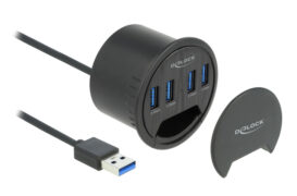 DELOCK USB hub 64153, 4x θυρών, 5Gbps, Φ60mm, USB σύνδεση, μαύρο 1 DELOCK USB hub 64153, 4x θυρών, 5Gbps, Φ60mm, USB σύνδεση, μαύρο