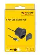DELOCK USB hub 64153, 4x θυρών, 5Gbps, Φ60mm, USB σύνδεση, μαύρο 5