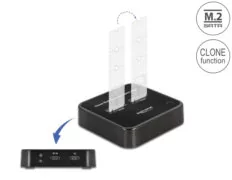 DELOCK docking station για M.2 SATA SSD 64178, 2 θέσεων, 6Gbps, clone function, μαύρο 2