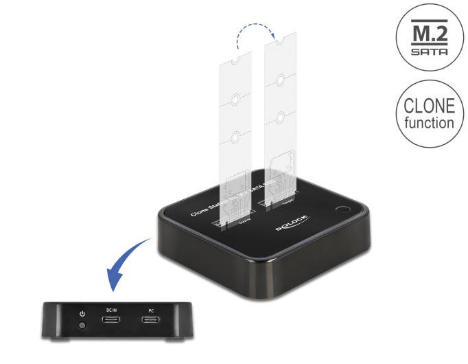 DELOCK docking station για M.2 SATA SSD 64178, 2 θέσεων, 6Gbps, clone function, μαύρο 4 DELOCK docking station για M.2 SATA SSD 64178, 2 θέσεων, 6Gbps, clone function, μαύρο - Image 2