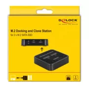 DELOCK docking station για M.2 SATA SSD 64178, 2 θέσεων, 6Gbps, clone function, μαύρο 5