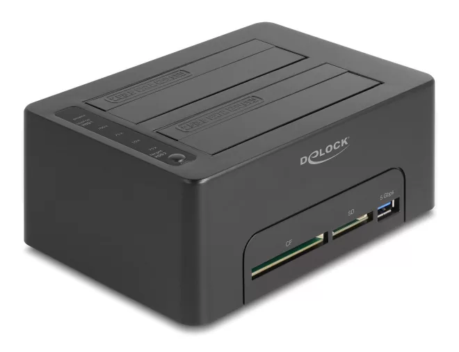 DELOCK docking station για 2.5" ή 3.5" SATA HDD/SSD 64183, 2 θέσεων, με card reader, 5Gbps, clone function, μαύρο 3 DELOCK docking station για 2.5" ή 3.5" SATA HDD/SSD 64183, 2 θέσεων, με card reader, 5Gbps, clone function, μαύρο