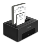 DELOCK docking station για 2.5" ή 3.5" SATA HDD/SSD 64187, 2 θέσεων, 5Gbps, clone/erase function, μαύρο 2