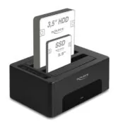 DELOCK docking station για 2.5" ή 3.5" SATA HDD/SSD 64187, 2 θέσεων, 5Gbps, clone/erase function, μαύρο 2