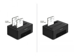 DELOCK docking station για 2.5" ή 3.5" SATA HDD/SSD 64187, 2 θέσεων, 5Gbps, clone/erase function, μαύρο 3