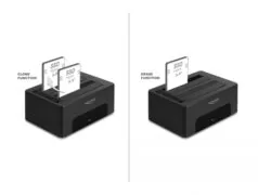 DELOCK docking station για 2.5" ή 3.5" SATA HDD/SSD 64187, 2 θέσεων, 5Gbps, clone/erase function, μαύρο 3