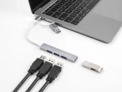 DELOCK USB hub 64214, 4x θυρών, 5Gbps, USB & USB-C σύνδεση, γκρι 2