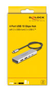 DELOCK USB hub 64230, 4x θυρών, 10Gbps, USB-C σύνδεση, γκρι 7 DELOCK USB hub 64230, 4x θυρών, 10Gbps, USB-C σύνδεση, γκρι 3