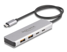 DELOCK USB hub 64230, 4x θυρών, 10Gbps, USB-C σύνδεση, γκρι 2 DELOCK USB hub 64230, 4x θυρών, 10Gbps, USB-C σύνδεση, γκρι 1