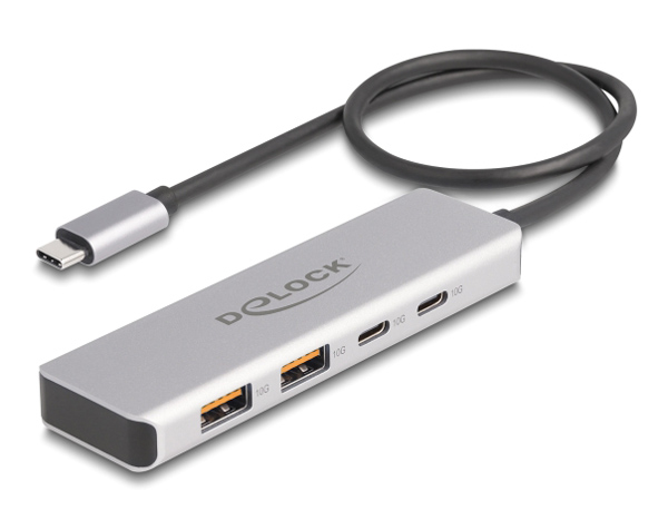 DELOCK USB hub 64230, 4x θυρών, 10Gbps, USB-C σύνδεση, γκρι 3 DELOCK USB hub 64230, 4x θυρών, 10Gbps, USB-C σύνδεση, γκρι