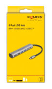DELOCK USB hub 64232, 6x θυρών, 10Gbps, USB-C σύνδεση, γκρι 7 DELOCK USB hub 64232, 6x θυρών, 10Gbps, USB-C σύνδεση, γκρι 3