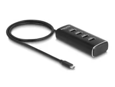DELOCK USB hub 64233 με διακόπτες, 4 θυρών, 10Gbps, USB-C σύνδεση, μαύρο 3