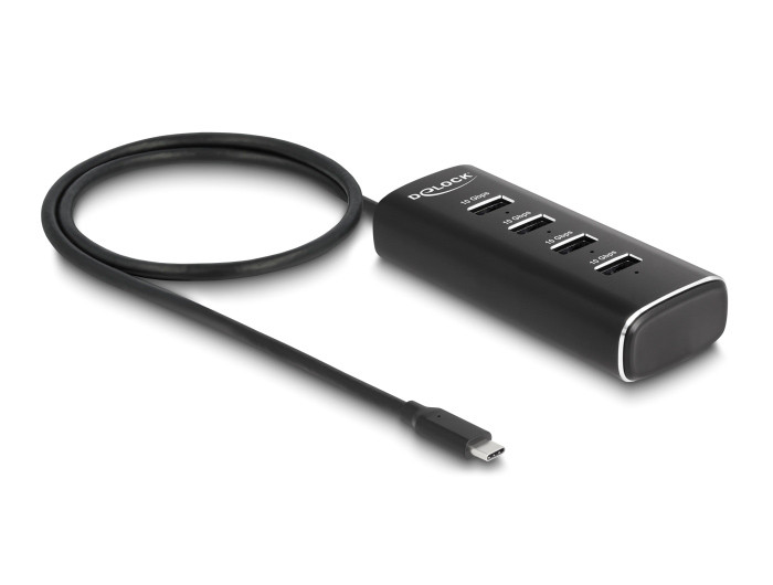 DELOCK USB hub 64233 με διακόπτες, 4 θυρών, 10Gbps, USB-C σύνδεση, μαύρο 5 DELOCK USB hub 64233 με διακόπτες, 4 θυρών, 10Gbps, USB-C σύνδεση, μαύρο - Image 3