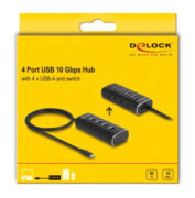 DELOCK USB hub 64233 με διακόπτες, 4 θυρών, 10Gbps, USB-C σύνδεση, μαύρο 13 DELOCK USB hub 64233 με διακόπτες, 4 θυρών, 10Gbps, USB-C σύνδεση, μαύρο 6