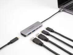 DELOCK USB hub 64239, 4x θυρών, 5Gbps, USB-C σύνδεση, γκρι 2
