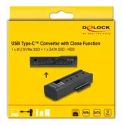 DELOCK docking station για M.2 NVMe/SATA ή 2.5"/3.5" SSD/HDD 64252, 10Gbps, clone function, μαύρο 5