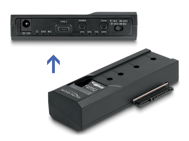 DELOCK docking station για M.2 NVMe/SATA ή 2.5"/3.5" SSD/HDD 64252, 10Gbps, clone function, μαύρο 3 DELOCK docking station για M.2 NVMe/SATA ή 2.5"/3.5" SSD/HDD 64252, 10Gbps, clone function, μαύρο