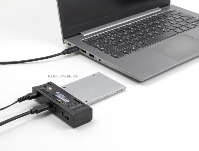 DELOCK docking station για M.2 NVMe/SATA ή 2.5"/3.5" SSD/HDD 64253, 10Gbps, μαύρο 4 DELOCK docking station για M.2 NVMe/SATA ή 2.5"/3.5" SSD/HDD 64253, 10Gbps, μαύρο - Image 2