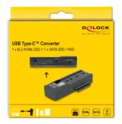 DELOCK docking station για M.2 NVMe/SATA ή 2.5"/3.5" SSD/HDD 64253, 10Gbps, μαύρο 5