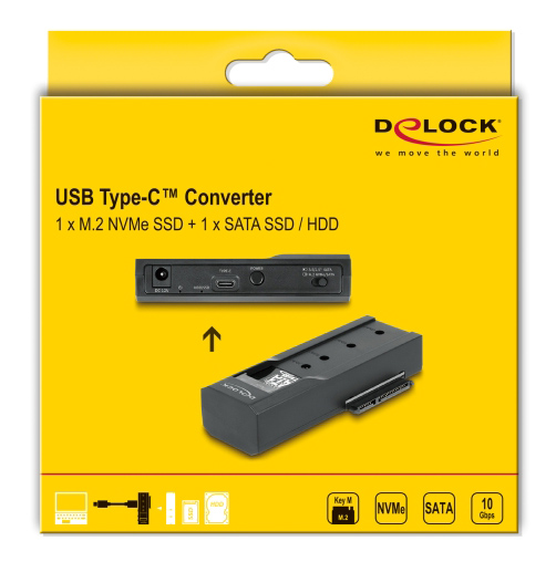 DELOCK docking station για M.2 NVMe/SATA ή 2.5"/3.5" SSD/HDD 64253, 10Gbps, μαύρο 7 DELOCK docking station για M.2 NVMe/SATA ή 2.5"/3.5" SSD/HDD 64253, 10Gbps, μαύρο - Image 5