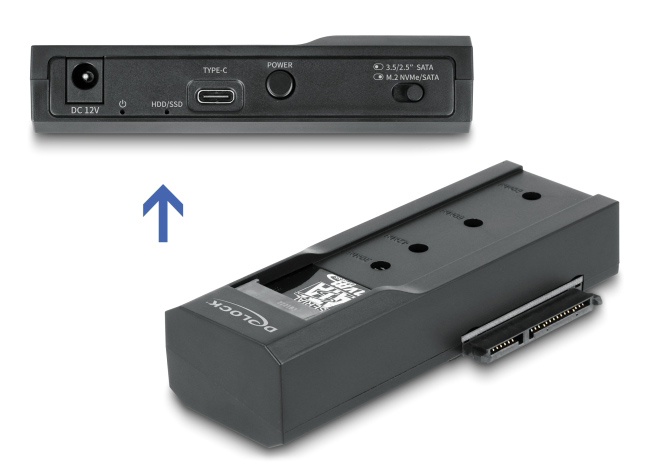 DELOCK docking station για M.2 NVMe/SATA ή 2.5"/3.5" SSD/HDD 64253, 10Gbps, μαύρο 3 DELOCK docking station για M.2 NVMe/SATA ή 2.5"/3.5" SSD/HDD 64253, 10Gbps, μαύρο