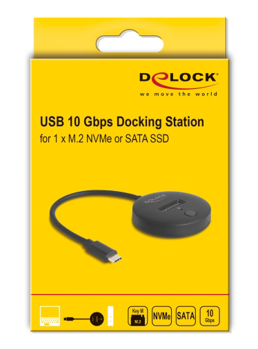 DELOCK docking station για M.2 NVMe/SATA SSD 64254, 10Gbps, μαύρο 5 DELOCK docking station για M.2 NVMe/SATA SSD 64254, 10Gbps, μαύρο - Image 3