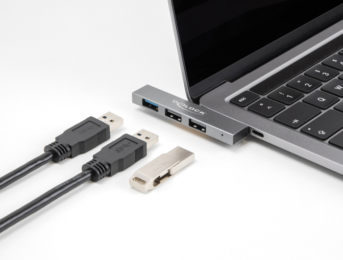 DELOCK USB hub 64274, 3x θυρών, 10Gbps, USB-C σύνδεση, γκρι 4 DELOCK USB hub 64274, 3x θυρών, 10Gbps, USB-C σύνδεση, γκρι - Image 2
