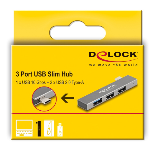 DELOCK USB hub 64274, 3x θυρών, 10Gbps, USB-C σύνδεση, γκρι 7 DELOCK USB hub 64274, 3x θυρών, 10Gbps, USB-C σύνδεση, γκρι - Image 5