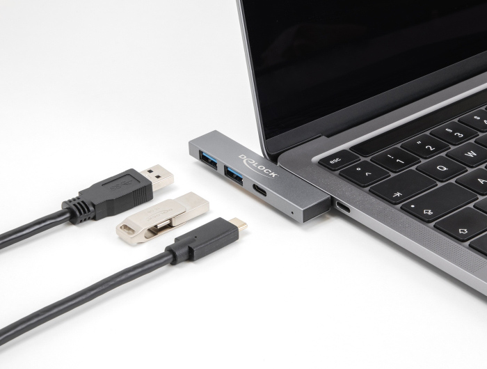 DELOCK USB hub 64275, 3x θυρών, 5Gbps, USB-C σύνδεση, γκρι 4 DELOCK USB hub 64275, 3x θυρών, 5Gbps, USB-C σύνδεση, γκρι - Image 2