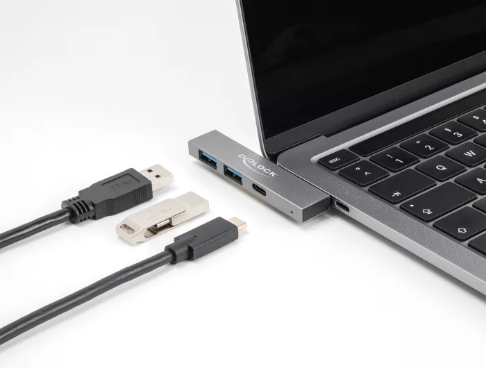 DELOCK USB hub 64275, 3x θυρών, 5Gbps, USB-C σύνδεση, γκρι 4 DELOCK USB hub 64275, 3x θυρών, 5Gbps, USB-C σύνδεση, γκρι - Image 2