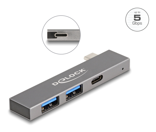 DELOCK USB hub 64275, 3x θυρών, 5Gbps, USB-C σύνδεση, γκρι 6 DELOCK USB hub 64275, 3x θυρών, 5Gbps, USB-C σύνδεση, γκρι - Image 4