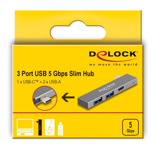 DELOCK USB hub 64275, 3x θυρών, 5Gbps, USB-C σύνδεση, γκρι 7 DELOCK USB hub 64275, 3x θυρών, 5Gbps, USB-C σύνδεση, γκρι - Image 5