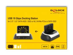DELOCK docking station για M.2 NVMe/SATA ή 2.5"/3.5" SSD/HDD 64280, 10Gbps, μαύρο 8