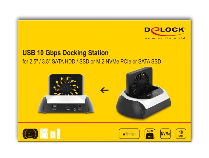 DELOCK docking station για M.2 NVMe/SATA ή 2.5"/3.5" SSD/HDD 64280, 10Gbps, μαύρο 10 DELOCK docking station για M.2 NVMe/SATA ή 2.5"/3.5" SSD/HDD 64280, 10Gbps, μαύρο - Image 8