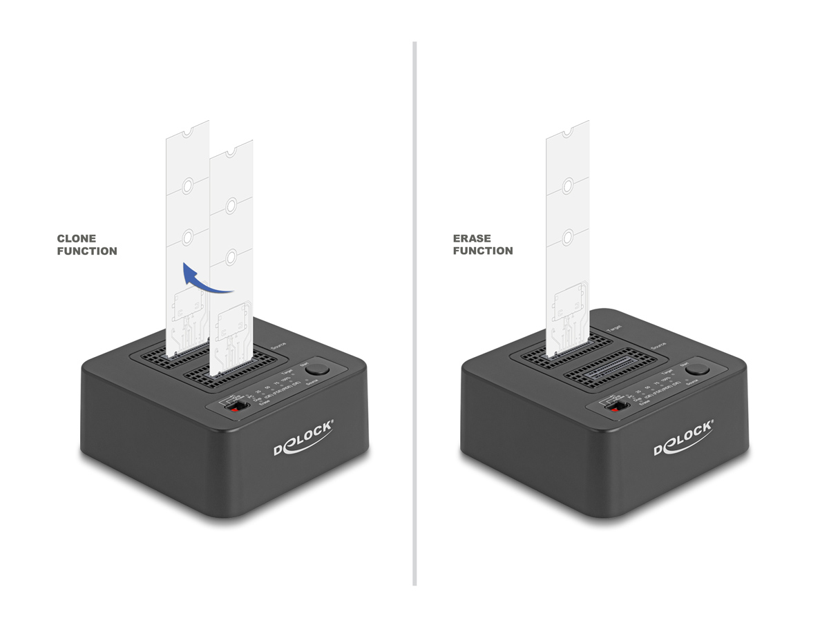 DELOCK docking station για M.2 NVMe SSD 64300, 2 θέσεων, 20Gbps, clone/erase function, μαύρο 4 DELOCK docking station για M.2 NVMe SSD 64300, 2 θέσεων, 20Gbps, clone/erase function, μαύρο - Image 2