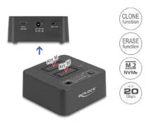 DELOCK docking station για M.2 NVMe SSD 64300, 2 θέσεων, 20Gbps, clone/erase function, μαύρο 10 DELOCK docking station για M.2 NVMe SSD 64300, 2 θέσεων, 20Gbps, clone/erase function, μαύρο 3