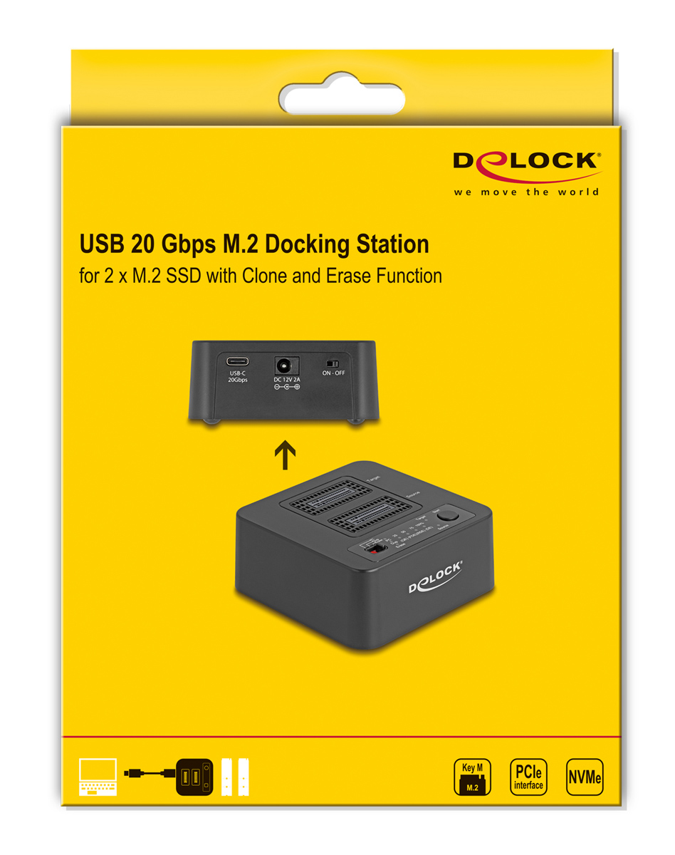 DELOCK docking station για M.2 NVMe SSD 64300, 2 θέσεων, 20Gbps, clone/erase function, μαύρο 8 DELOCK docking station για M.2 NVMe SSD 64300, 2 θέσεων, 20Gbps, clone/erase function, μαύρο - Image 6