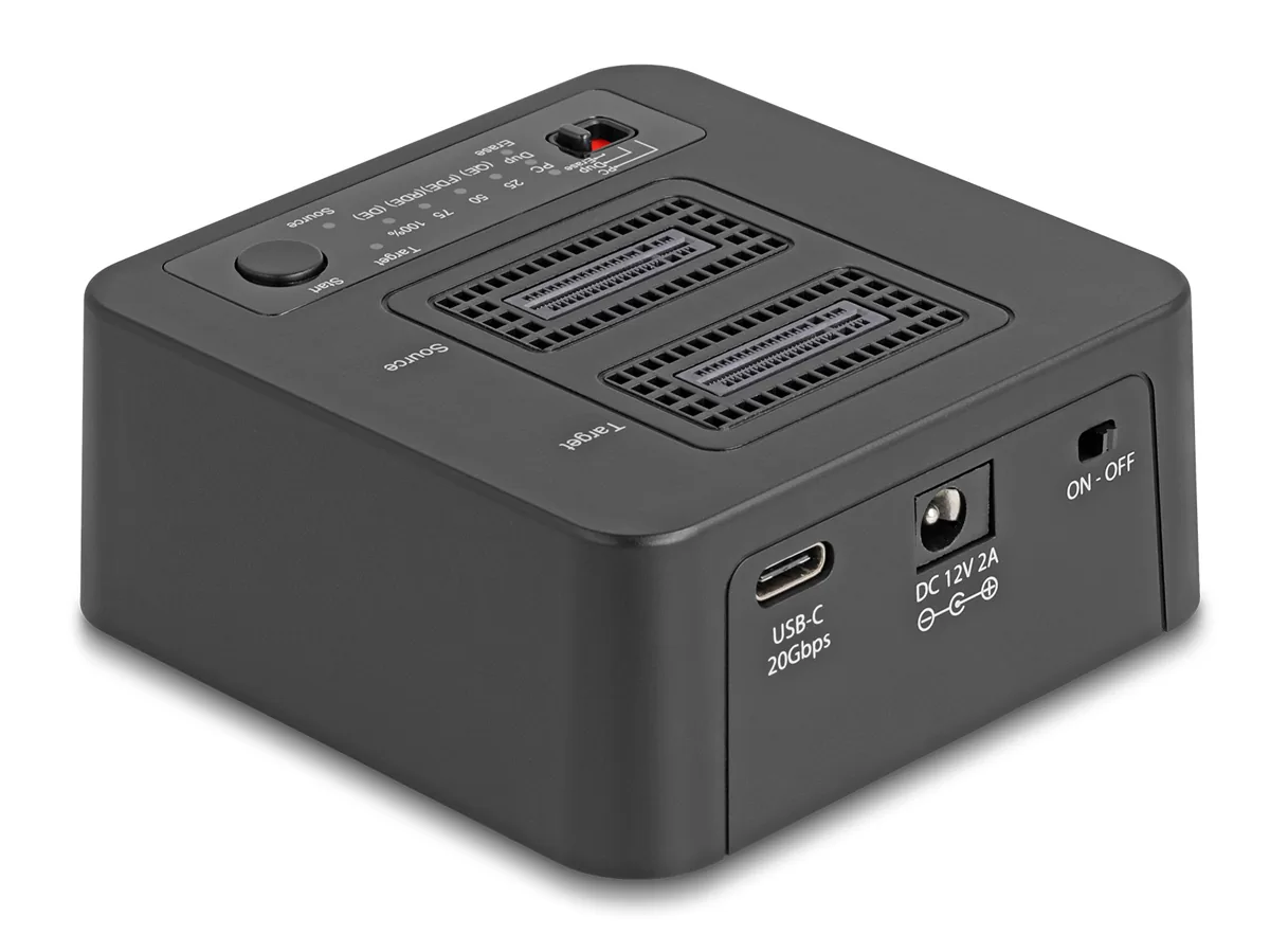 DELOCK docking station για M.2 NVMe SSD 64300, 2 θέσεων, 20Gbps, clone/erase function, μαύρο 3 DELOCK docking station για M.2 NVMe SSD 64300, 2 θέσεων, 20Gbps, clone/erase function, μαύρο