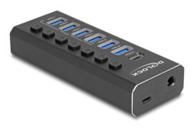 DELOCK USB hub 64326 με διακόπτες, 7x θυρών, 10Gbps, USB/USB-C σύνδεση, μαύρο 9 DELOCK USB hub 64326 με διακόπτες, 7x θυρών, 10Gbps, USB/USB-C σύνδεση, μαύρο 3