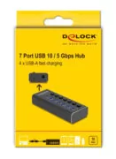 DELOCK USB hub 64326 με διακόπτες, 7x θυρών, 10Gbps, USB/USB-C σύνδεση, μαύρο 5