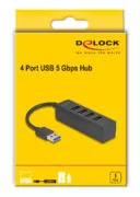 DELOCK USB hub 64350, 4x θυρών, USB 3.0, 5Gbps, USB σύνδεση, μαύρος 5 DELOCK USB hub 64350, 4x θυρών, USB 3.0, 5Gbps, USB σύνδεση, μαύρος 2