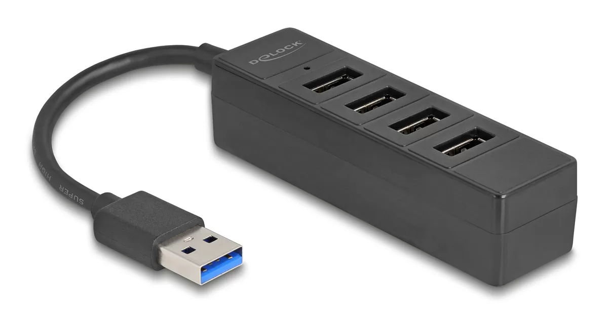 DELOCK USB hub 64350, 4x θυρών, USB 3.0, 5Gbps, USB σύνδεση, μαύρος 3 DELOCK USB hub 64350, 4x θυρών, USB 3.0, 5Gbps, USB σύνδεση, μαύρος