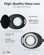 GOOBAY μεγεθυντικός φακός 64989 με σφιγκτήρα, LED, 3 διόπτρες, μαύρος 3