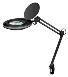 GOOBAY μεγεθυντικός φακός 64989 με σφιγκτήρα, LED, 3 διόπτρες, μαύρος