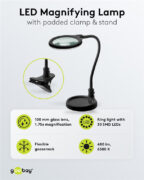 GOOBAY μεγεθυντικός φακός 64990 με κλιπ & βάση, LED, 3 διόπτρες 1.75x 3