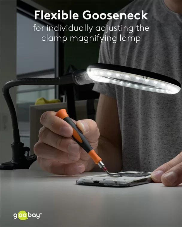 GOOBAY μεγεθυντικός φακός 64990 με κλιπ & βάση, LED, 3 διόπτρες 1.75x 7 GOOBAY μεγεθυντικός φακός 64990 με κλιπ & βάση, LED, 3 διόπτρες 1.75x - Image 5