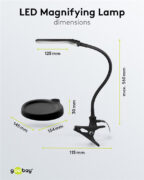 GOOBAY μεγεθυντικός φακός 64990 με κλιπ & βάση, LED, 3 διόπτρες 1.75x 6