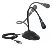 DELOCK μικρόφωνο με βάση και mute button 65871, USB, 1.7m, μαύρο 2